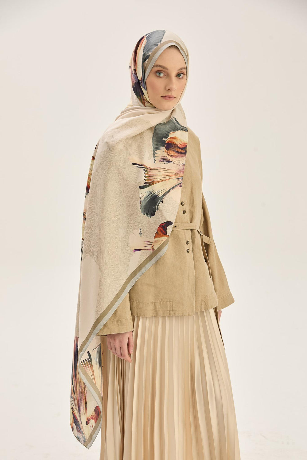 Maisa MİRA PAMUK İPEK ŞAL 70*190 CM - KAHVERENGİ