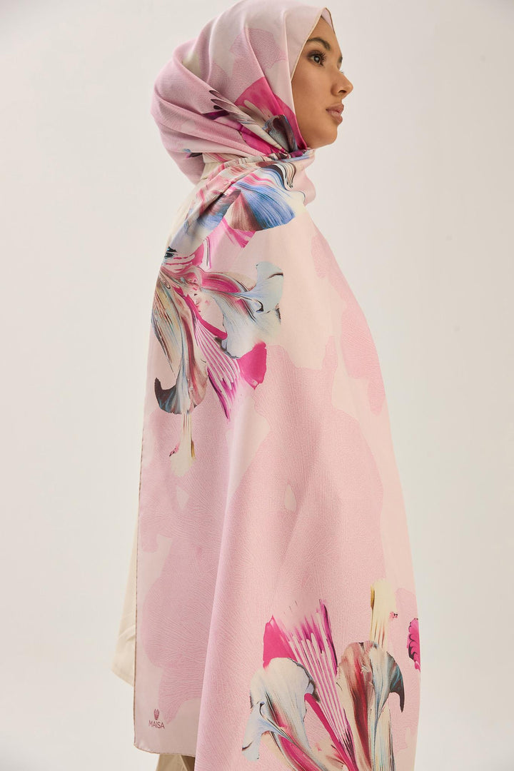 Maisa MİRA PAMUK İPEK ŞAL 70*190 CM - PEMBE