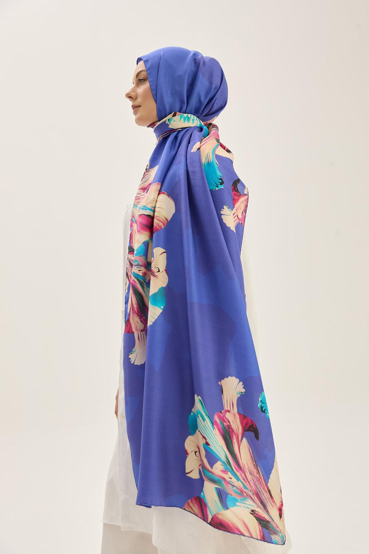 Maisa MİRA PAMUK İPEK ŞAL 70*190 CM - SAKS