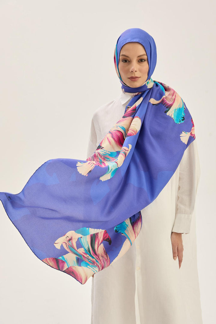 Maisa MİRA PAMUK İPEK ŞAL 70*190 CM - SAKS