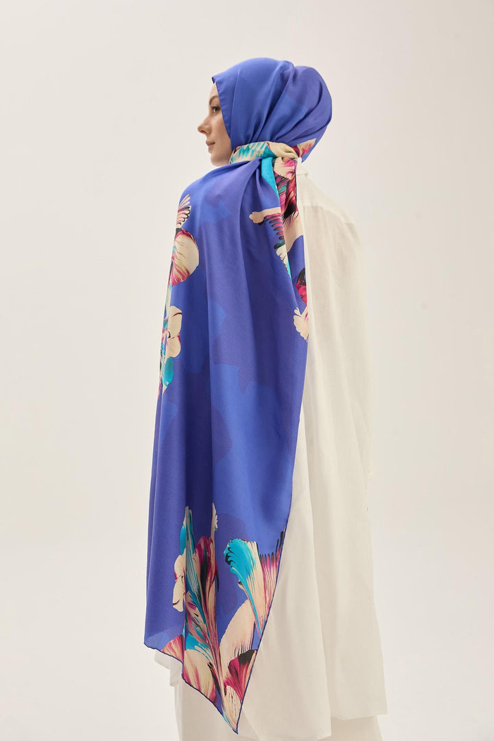 Maisa MİRA PAMUK İPEK ŞAL 70*190 CM - SAKS