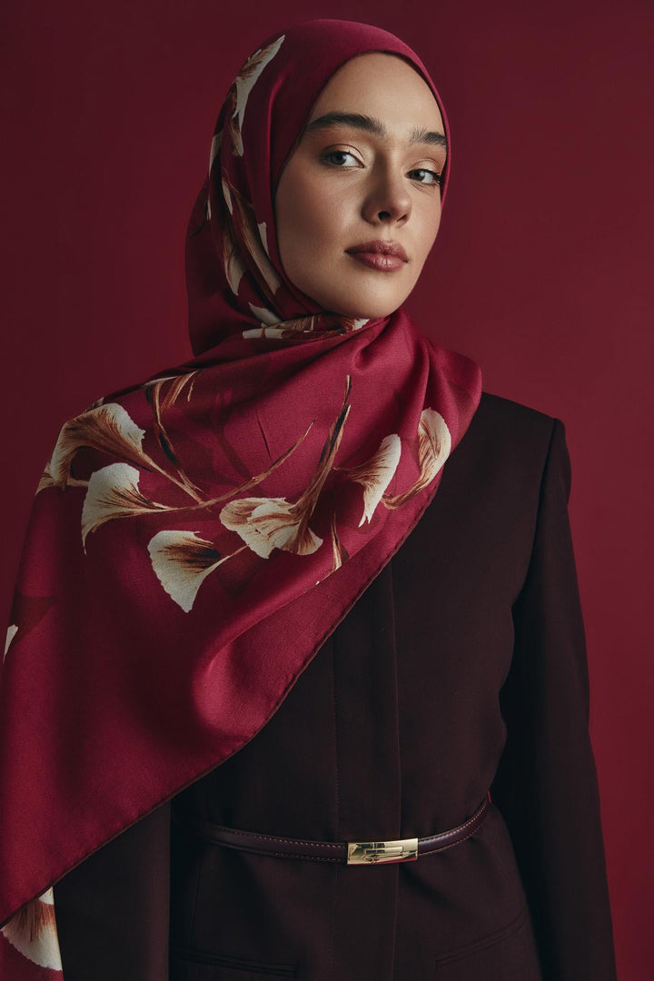 MİSK PAMUK İPEK ŞAL 70*190 CM - Kırmızı 