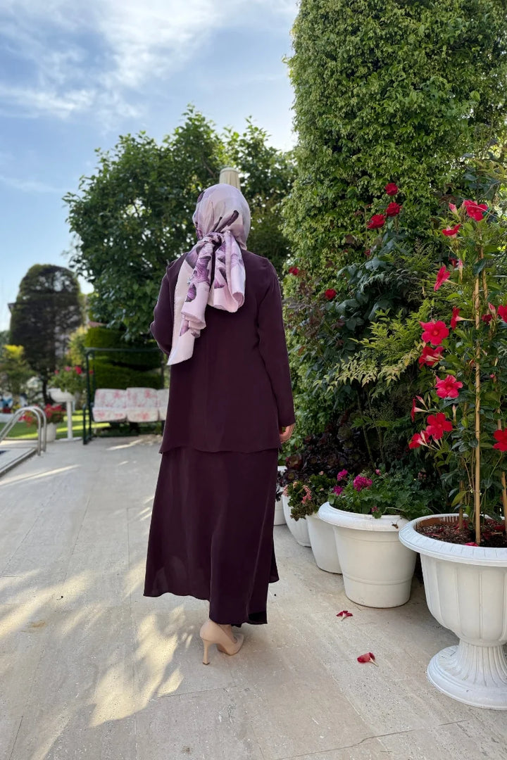 Miss Dalida Asimetrik Kesik Cupro Etek Bordo T25Y- 2009 - Bordo - Görsel 3 