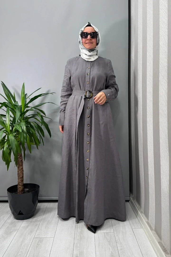 Miss Dalida Beli Kemerli Ceket Siyah T25Y- 8018 - Antrasit - Görsel 1 