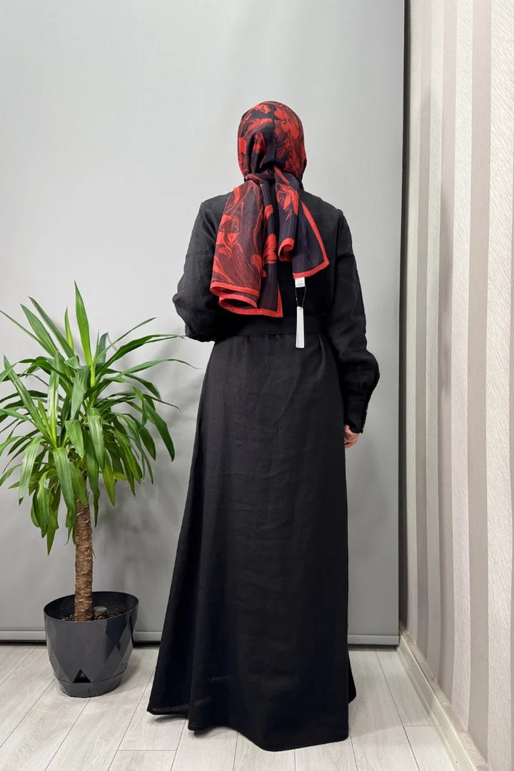 Miss Dalida Beli Kemerli Ceket Siyah T25Y- 8018 - Siyah - Görsel 3 