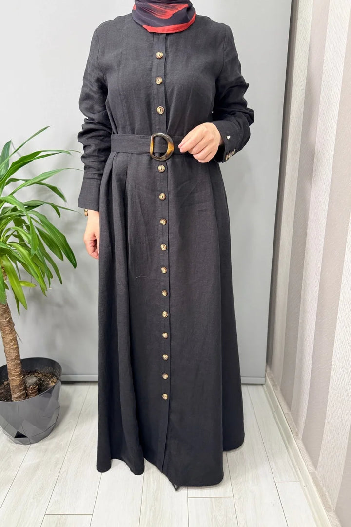 Miss Dalida Beli Kemerli Ceket Siyah T25Y- 8018 - Siyah - Görsel 4 