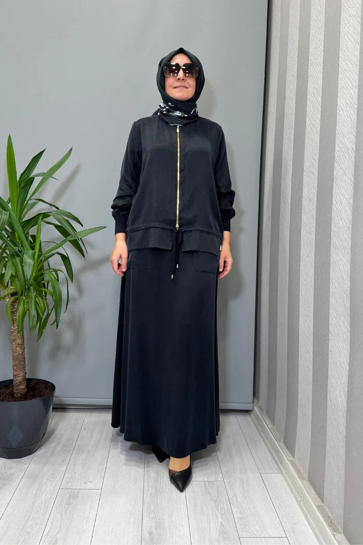 Miss Dalida Cupro İpek Takım Siyah T26K-8200 (T26K-2003)