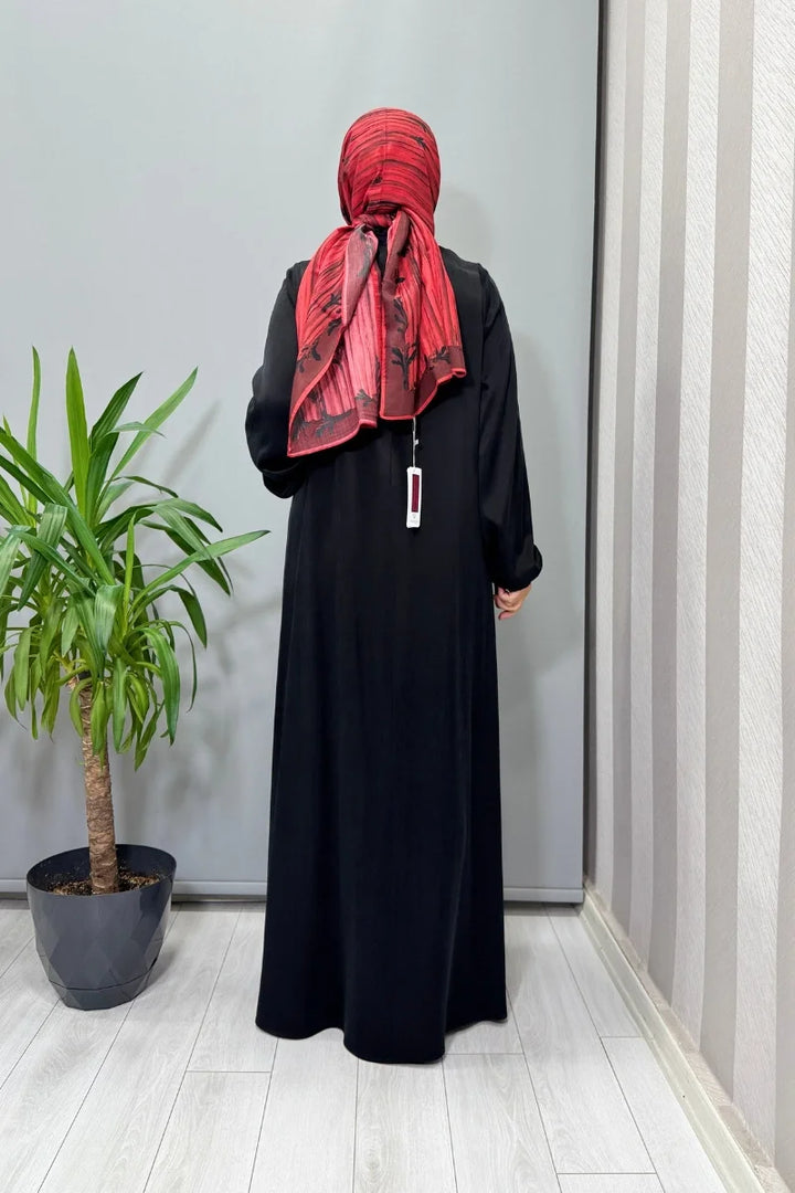 Miss Dalida Cupro İpek Elbise Siyah T26K- 4015 - Siyah - Görsel 3 