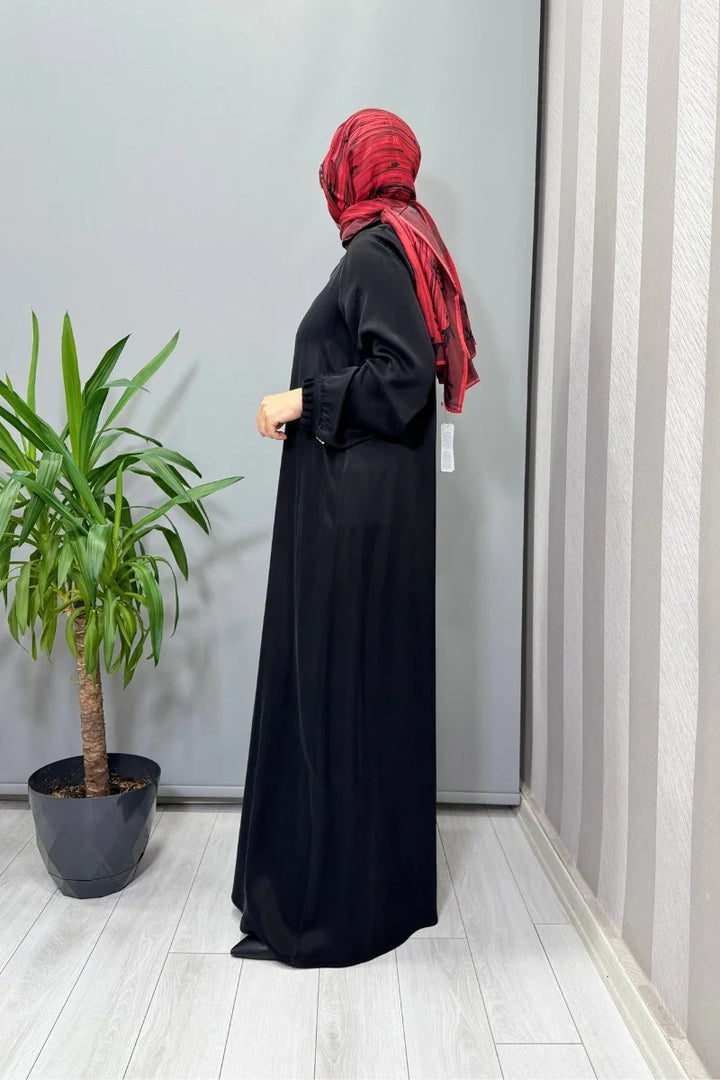 Miss Dalida Cupro İpek Elbise Siyah T26K- 4015 - Siyah - Görsel 2 
