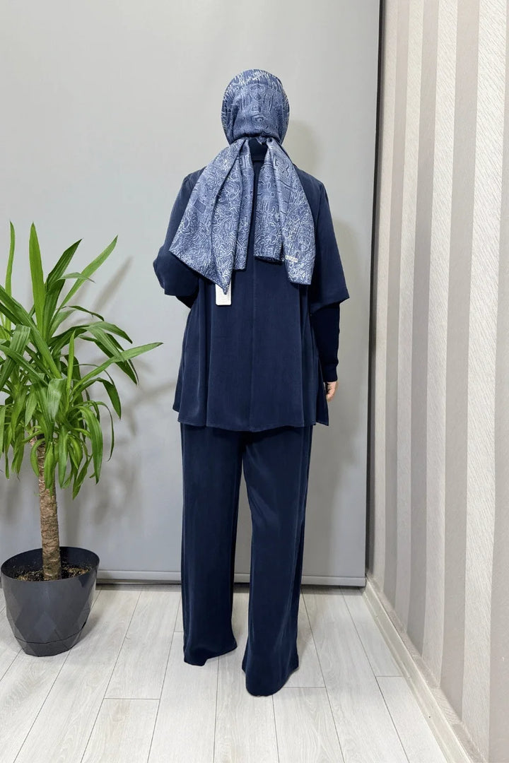 Miss Dalida Cupro Tunik Lacivert T26K- 6020 - Lacivert - Görsel 2 