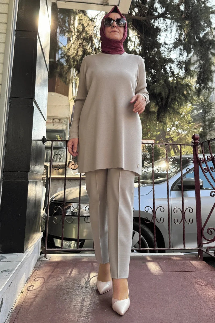Miss Dalida Dar Paça Triko Pantolon Taş T25K- 7000
