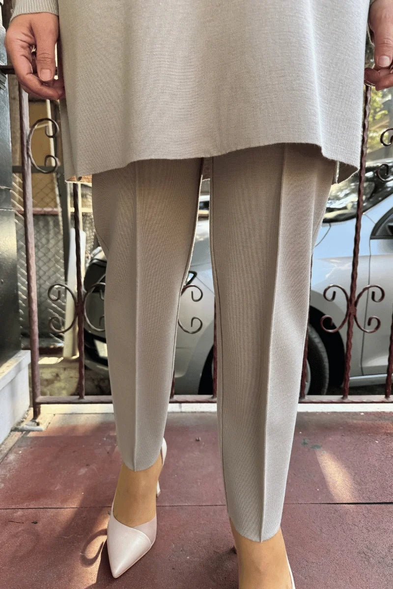Miss Dalida Dar Paça Triko Pantolon Taş T25K- 7000