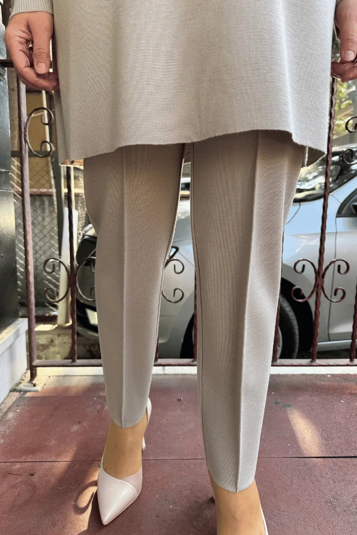 Miss Dalida Dar Paça Triko Pantolon Taş T25K- 7000