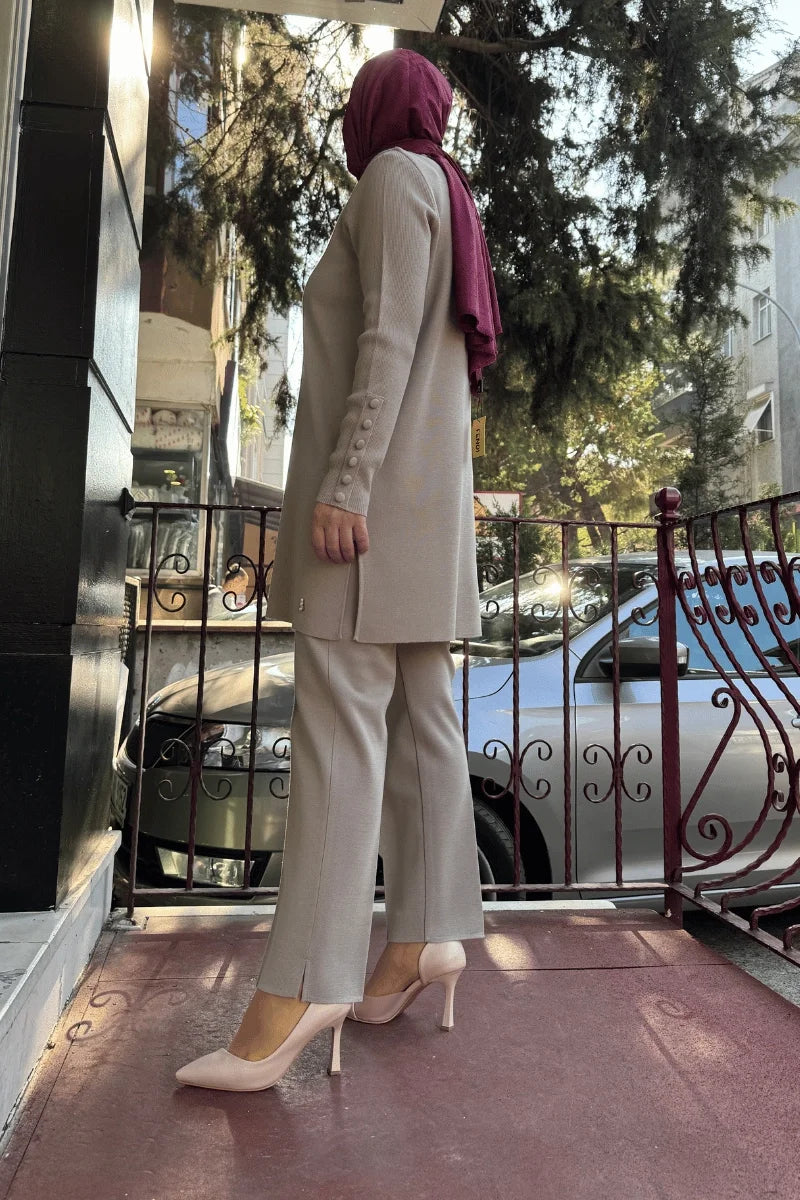 Miss Dalida Dar Paça Triko Pantolon Taş T25K- 7000