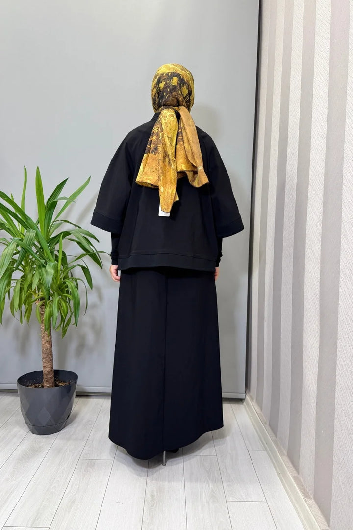 Miss Dalida Dik Yaka Fermuarlı Ceket Siyah T25PF- 8203
