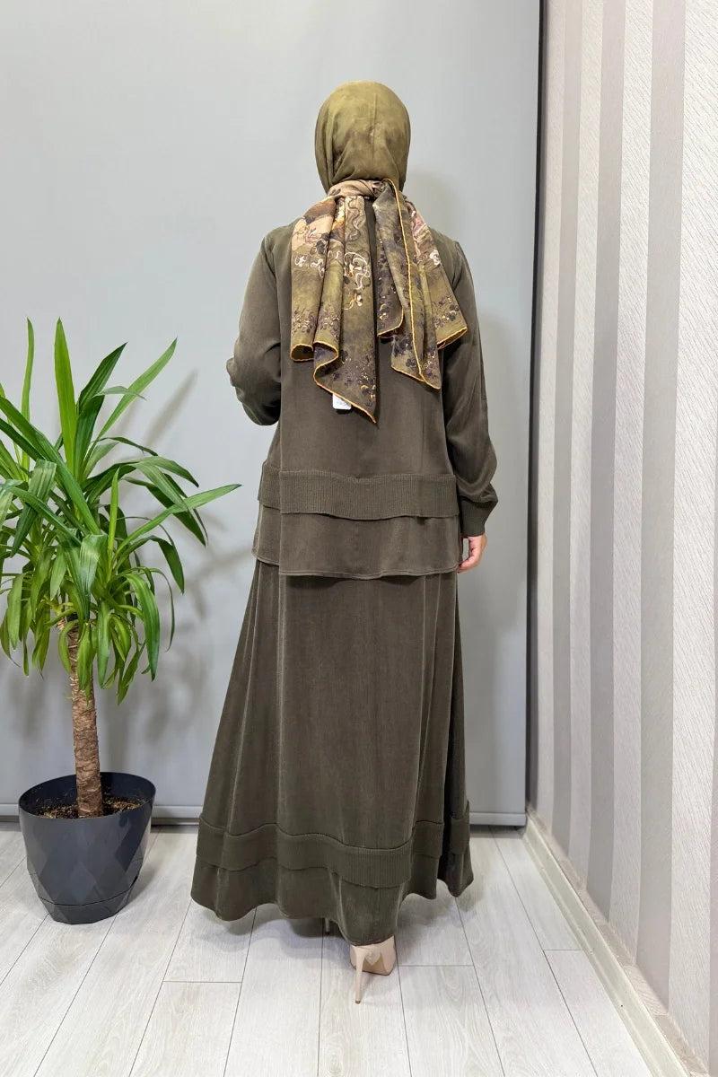 Miss Dalida Etekli Takım Haki T26K-6002 (T26K-2000) - Haki - Görsel 3 