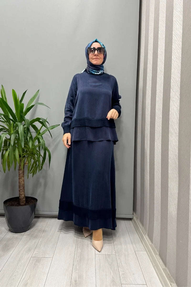 Miss Dalida Etekli Takım Haki T26K-6002 (T26K-2000) - Lacivert - Görsel 1 