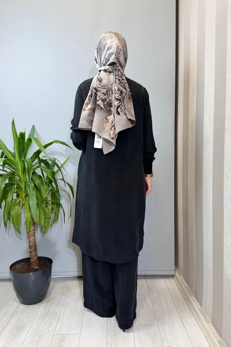 Miss Dalida Hakim Yaka Cepli Cupro Kap Siyah T26Y- 8008 - Siyah - Görsel 3 