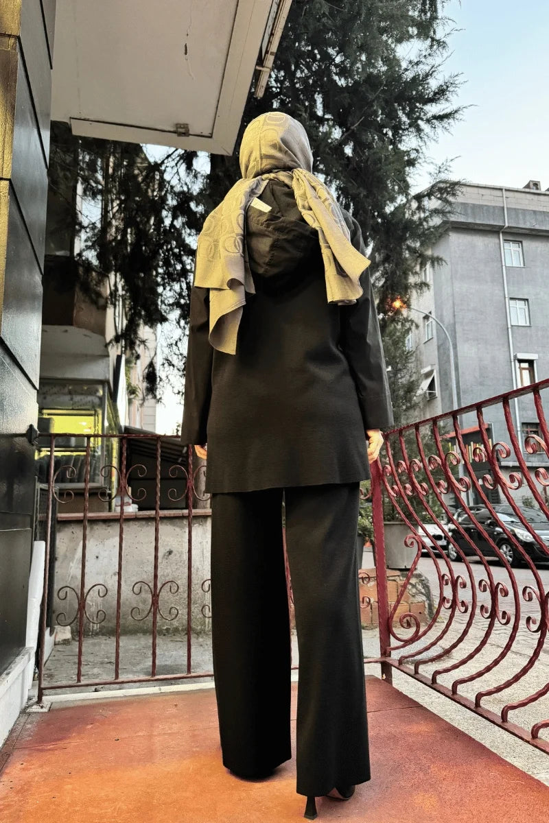 Miss Dalida Kapişonlu Poplin Detaylı Tunik Siyah T25K- 0005