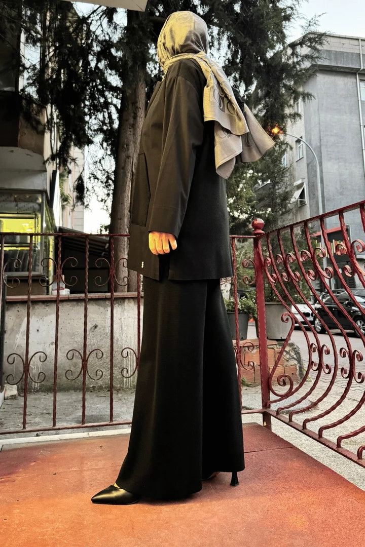 Miss Dalida Kapişonlu Poplin Detaylı Tunik Siyah T25K- 0005