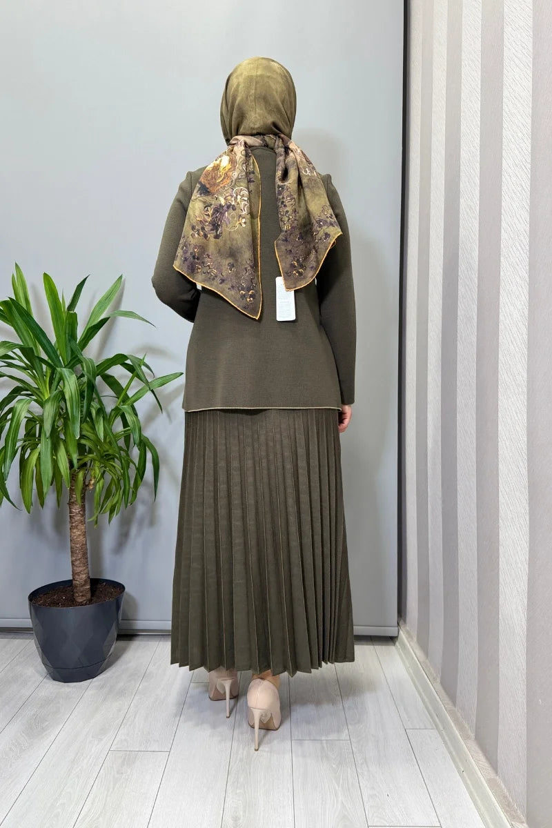 Miss Dalida Triko Takım Haki T26K-8201 (T26K-2004) - Haki - Görsel 6 