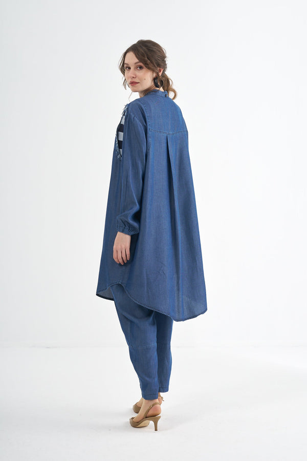 Misswhence Tencel Gömlek Pantolon Takım 8