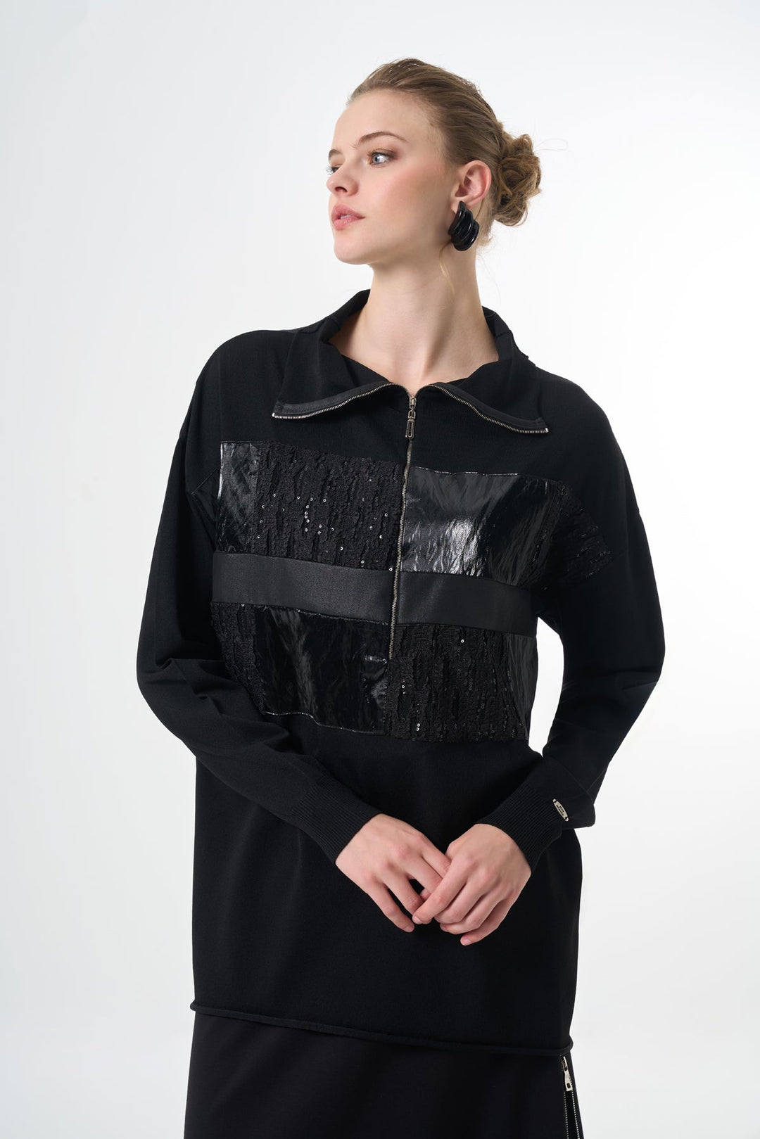 Misswhence Triko Patchwork Tunik 38001 - Görsel 4