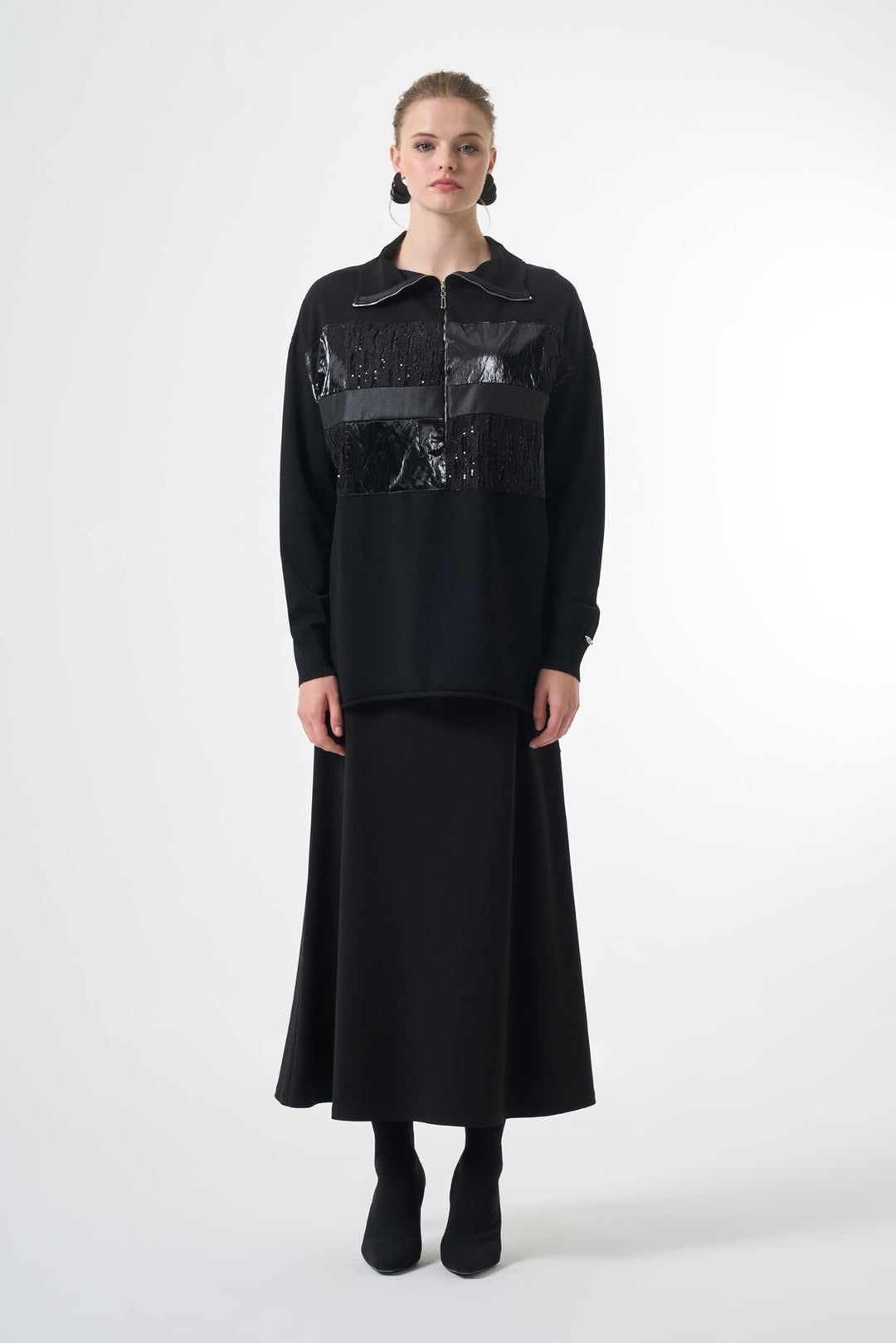Misswhence Triko Patchwork Tunik 38001 - Görsel 5