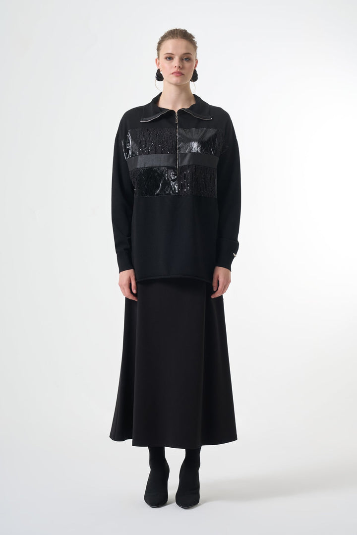 Misswhence Triko Patchwork Tunik 38001 - Görsel 5
