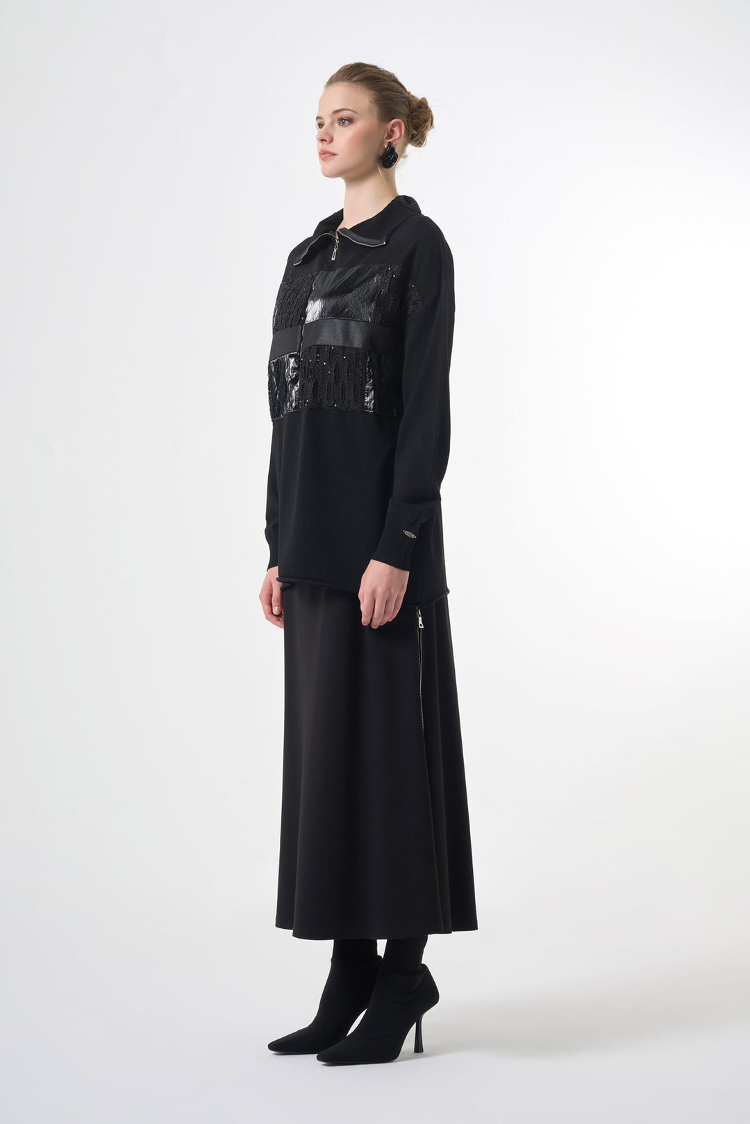 Misswhence Triko Patchwork Tunik 38001 - Görsel 6