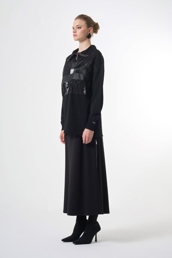 Misswhence Triko Patchwork Tunik 38001 - Görsel 6