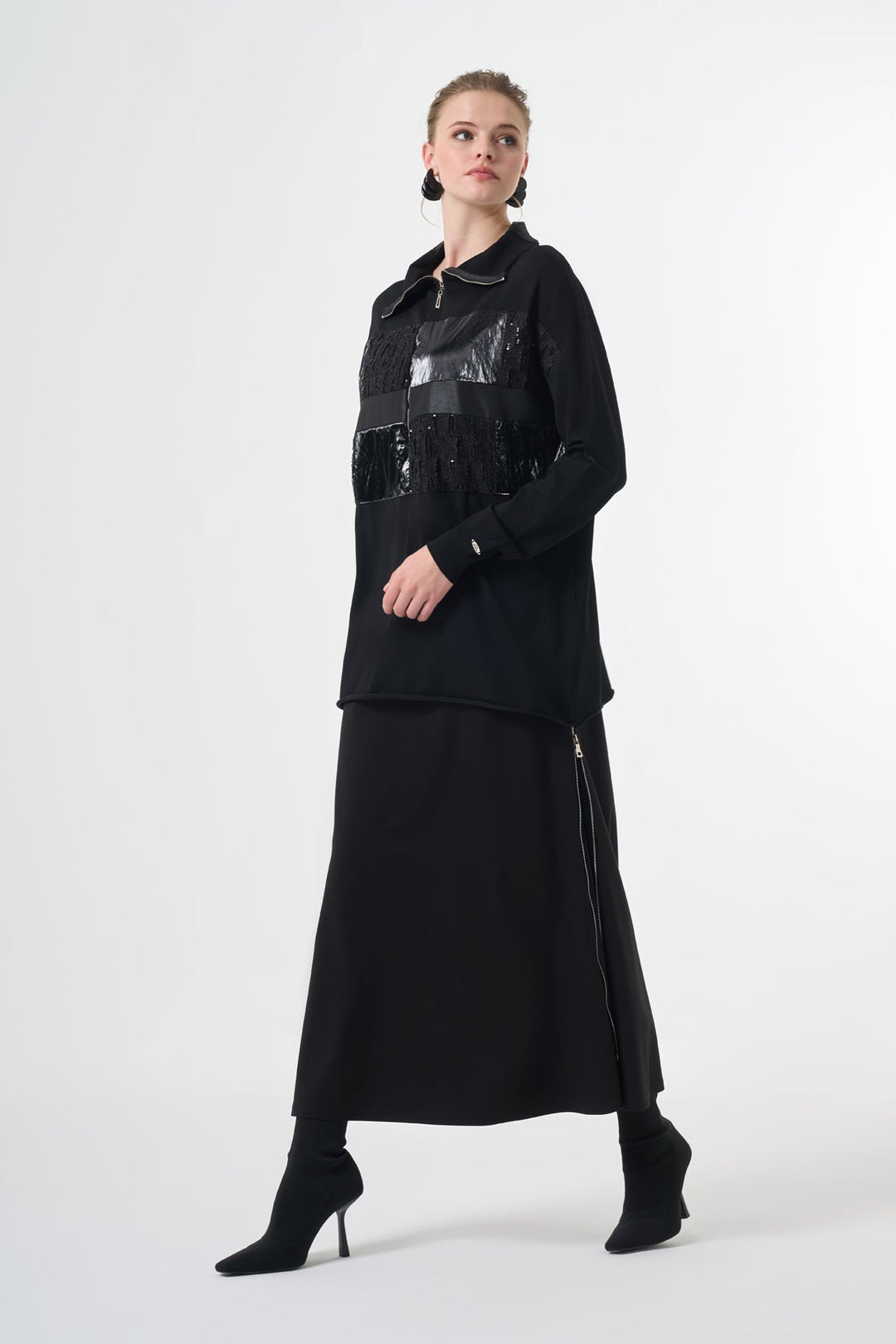 Misswhence Triko Patchwork Tunik 38001 - Görsel 7