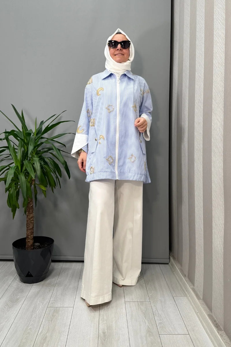 Misswhence Bol Paça Kot Pantolon 37101 - Beyaz - Görsel 1 #renk_beyaz