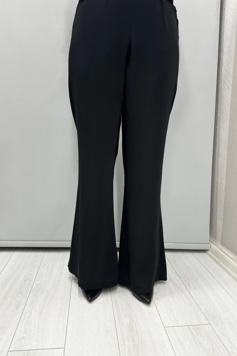 MissWhence Bol Paça Krep Pantolon 35130 - Siyah - Görsel 1 #renk_siyah