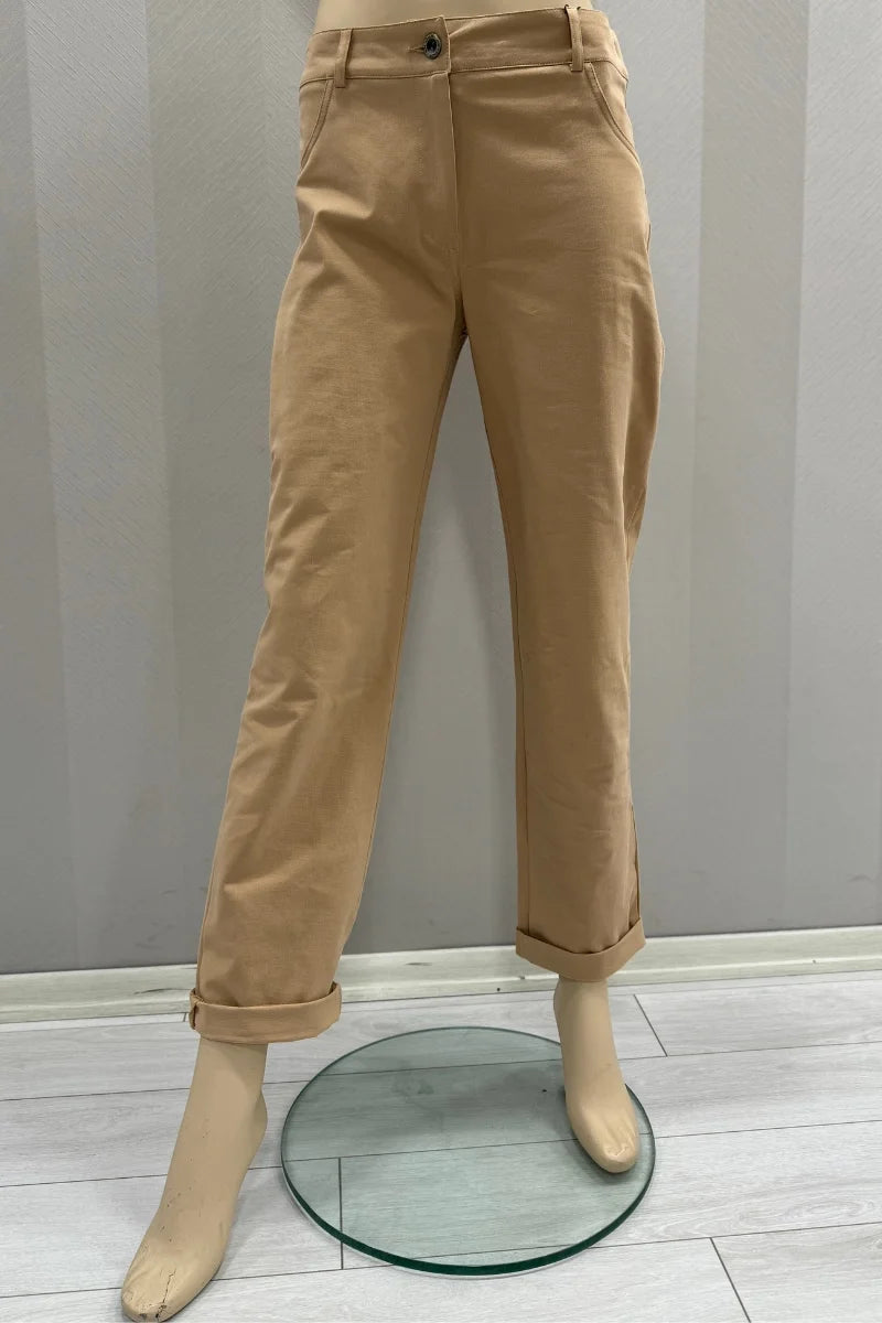 MissWhence Boru Paça Pantolon 31117 - Camel - Görsel 1 #renk_camel