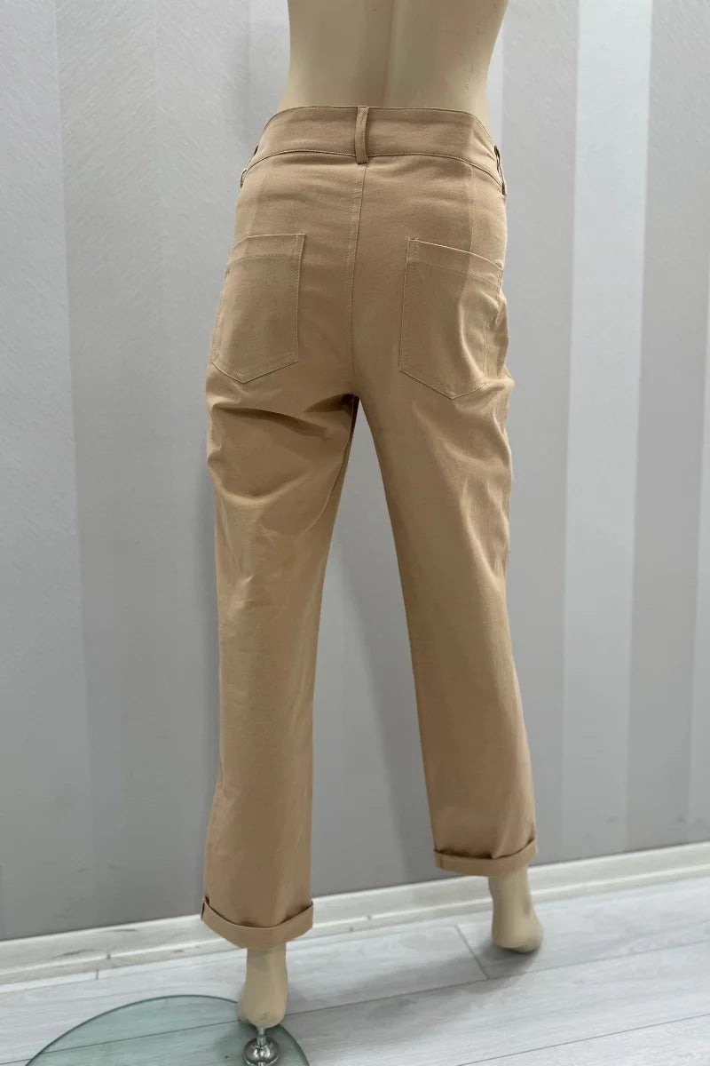 MissWhence Boru Paça Pantolon 31117 - Camel - Görsel 3 