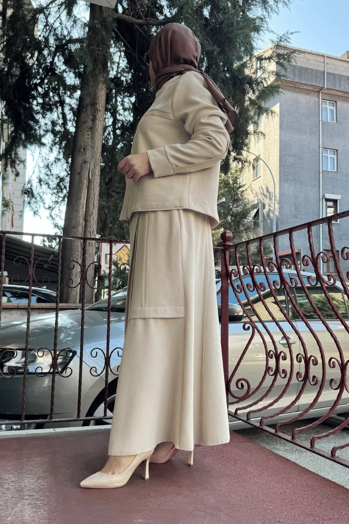MissWhence Ceket Etek Takım 36204 - Bej - Görsel 2 