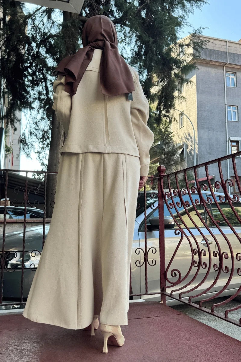MissWhence Ceket Etek Takım 36204 - Bej - Görsel 3 
