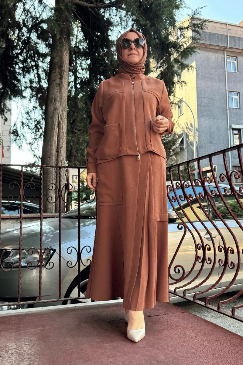 MissWhence Ceket Etek Takım 36204 - Tarçın - Görsel 1 #renk_tar-n