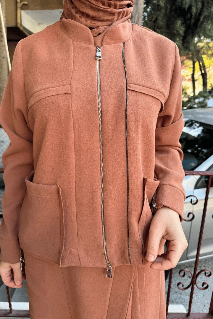 MissWhence Ceket Etek Takım 36204 - Tarçın - Görsel 4 