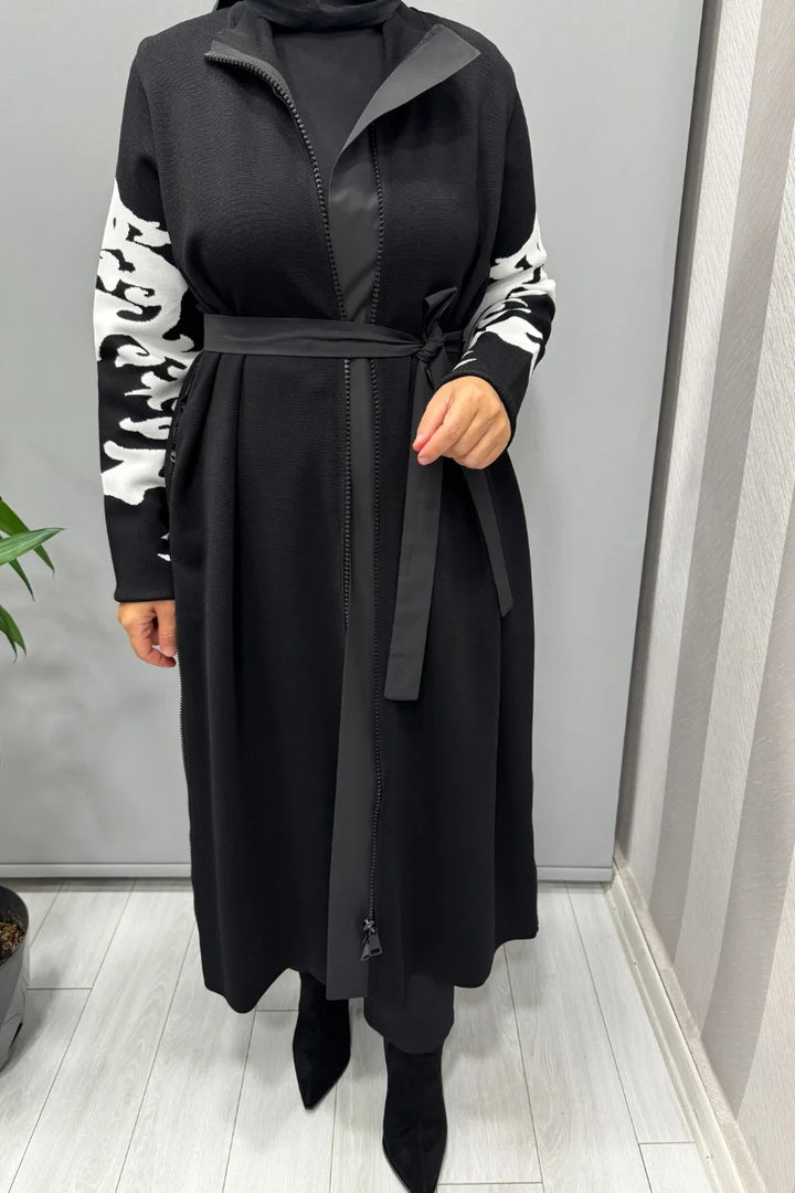 Misswhence Çelik Örme Fermuarlı Triko Kap Siyah Miss 262