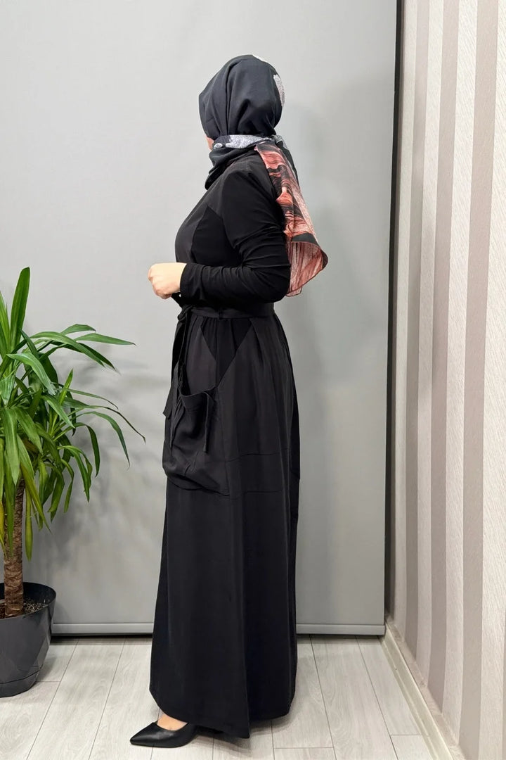 Misswhence Cep Detaylı Basic Elbise 37814 - Siyah - Görsel 2 