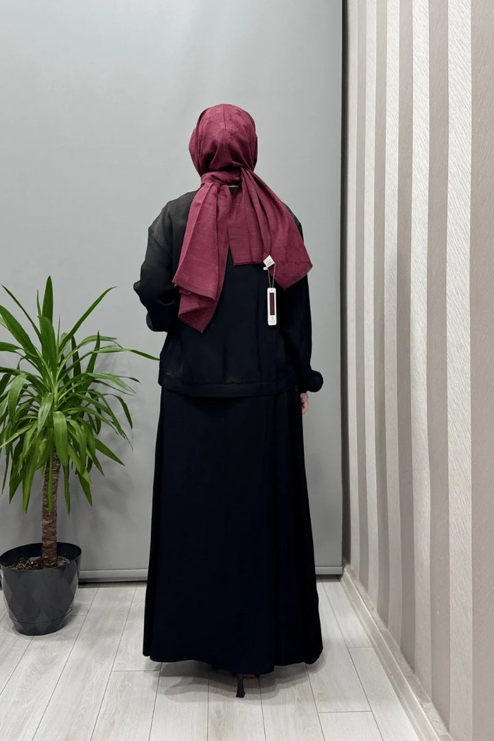 Misswhence Chanel Keten Bluz Etek Takım 37312 - Siyah - Görsel 3 