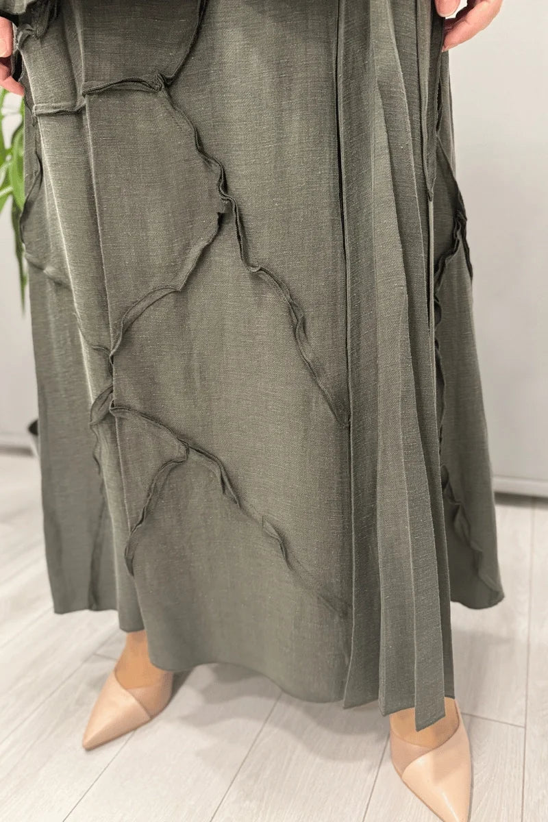 Misswhence Çıtçıtlı Patchwork Takım 37305 - Haki - Görsel 5 
