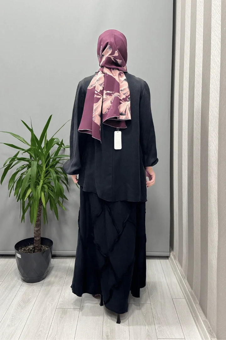Misswhence Çıtçıtlı Patchwork Takım 37305 - Siyah - Görsel 3 