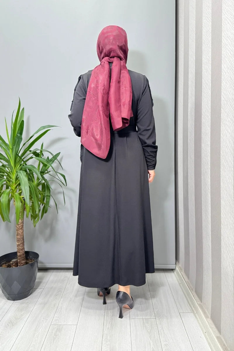Misswhence Dikiş Detaylı Elbise 38816 - Siyah - Görsel 7 