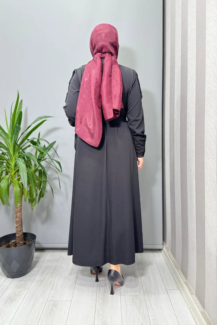 Misswhence Dikiş Detaylı Elbise 38816 - Siyah - Görsel 7 