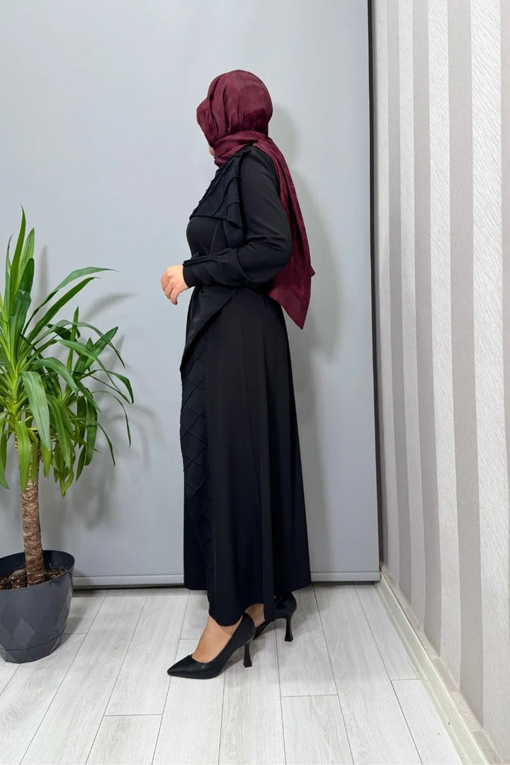 Misswhence Dikiş Detaylı Elbise 38816 - Siyah - Görsel 6 