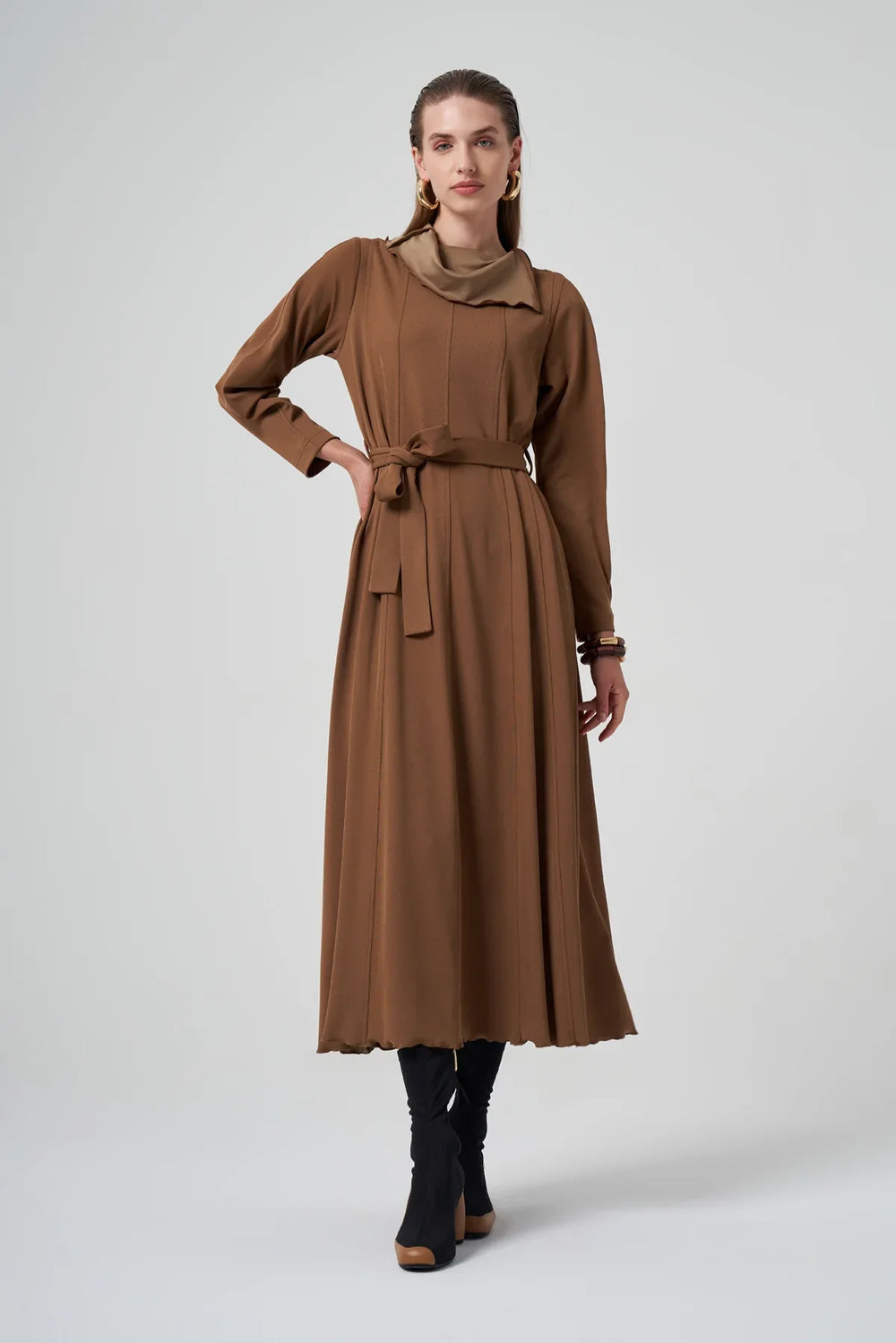 Misswhence Fermuar Detaylı Elbise 38803 - Camel - Görsel 2 #renk_camel