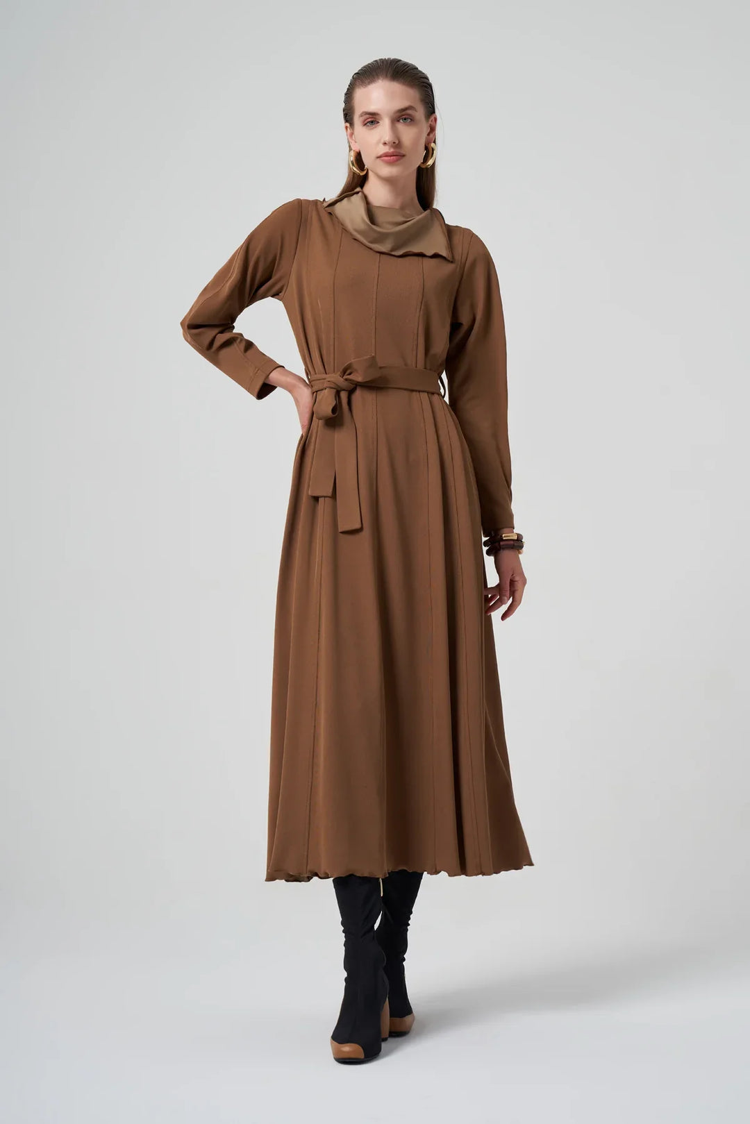 Misswhence Fermuar Detaylı Elbise 38803 - Camel - Görsel 2 